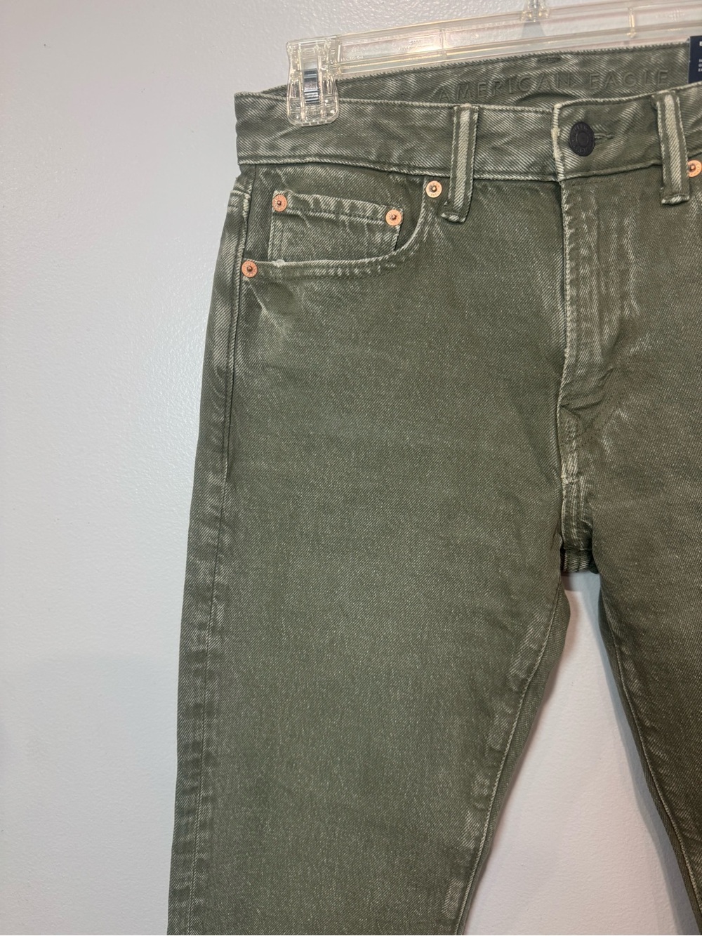 American Eagle Men's EasyFlex Tencel Slim Straight Jeans Green 28/32 New NWT - Picture 2 of 11